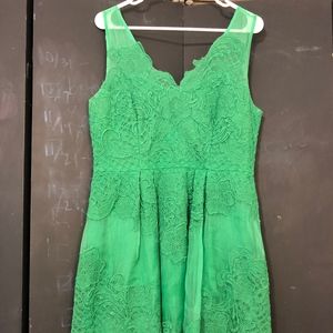 Kelly green lace mini dress